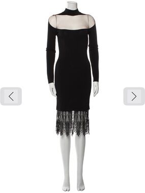 MUGLER Paris Black Architectural Cutout Midi Dress | Size M